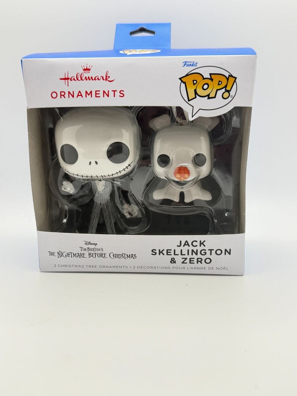 Hallmark Funko Pop Jack Skellington & Zero Christmas Ornaments Disney Nightmare